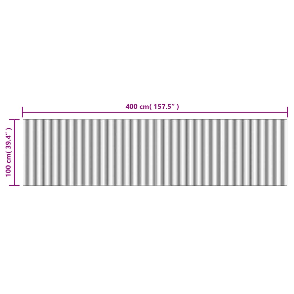 Carpet Rectangular Light Natural 100x400 cm Bamboo