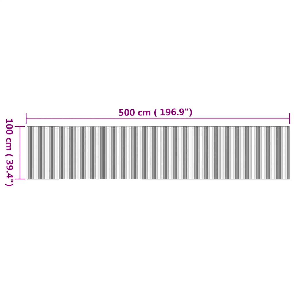 Teppich Rechteckig Natur 100x500 cm Bambus