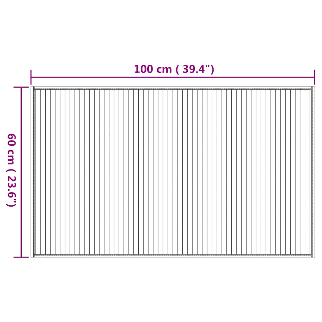 Rectangular Natural Rug 60x100 cm Bamboo