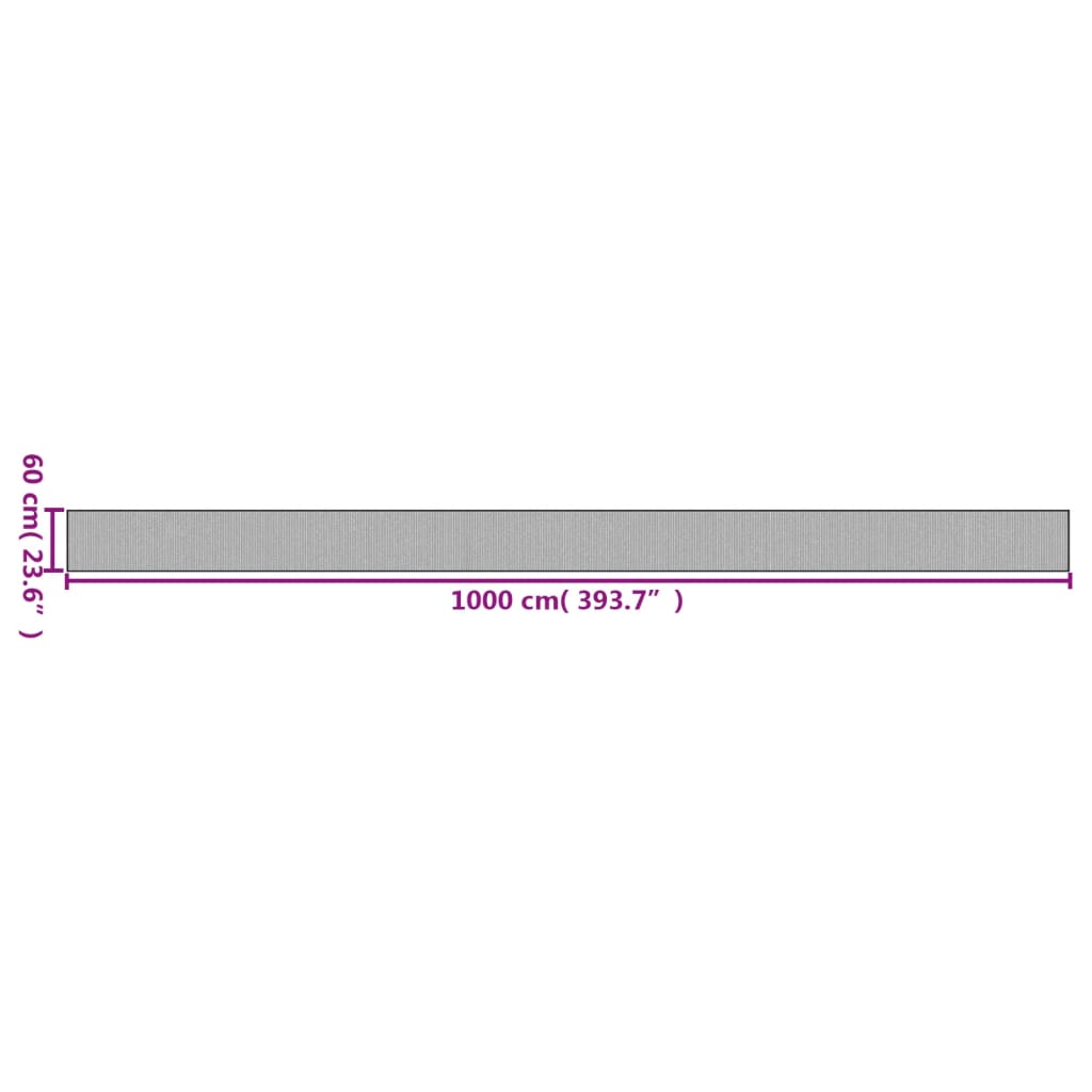 Teppich Rechteckig Schwarz 60x1000 cm Bambus