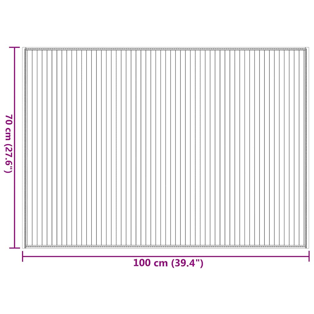 Rug Rectangular Brown 70x100 cm Bamboo