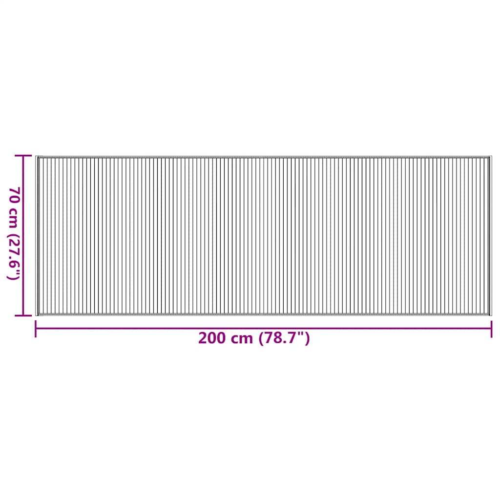 Tapis rectangulaire marron 70x200 cm bambou
