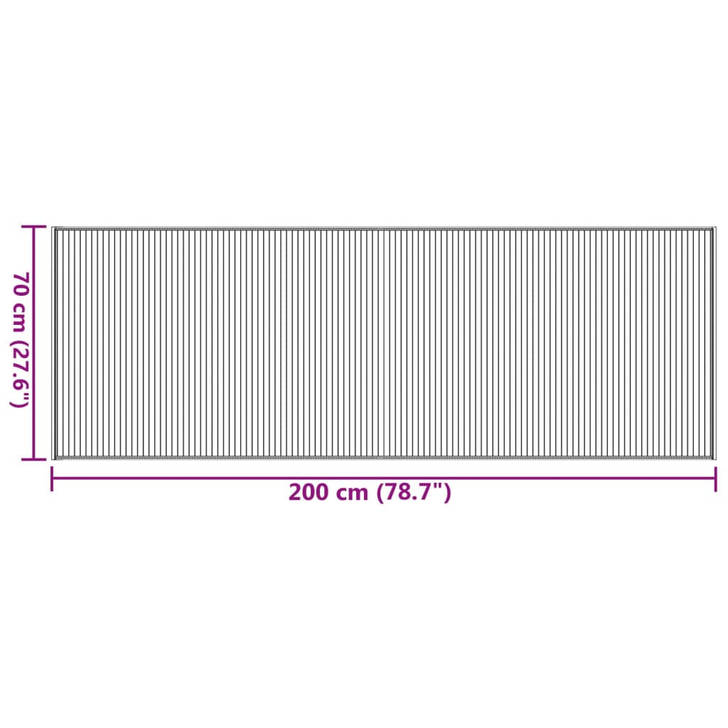 Tapis rectangulaire marron foncé 70x200 cm bambou
