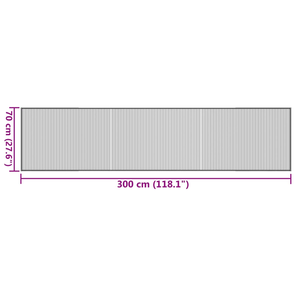 Rug Rectangular Grey 70x300 cm Bamboo