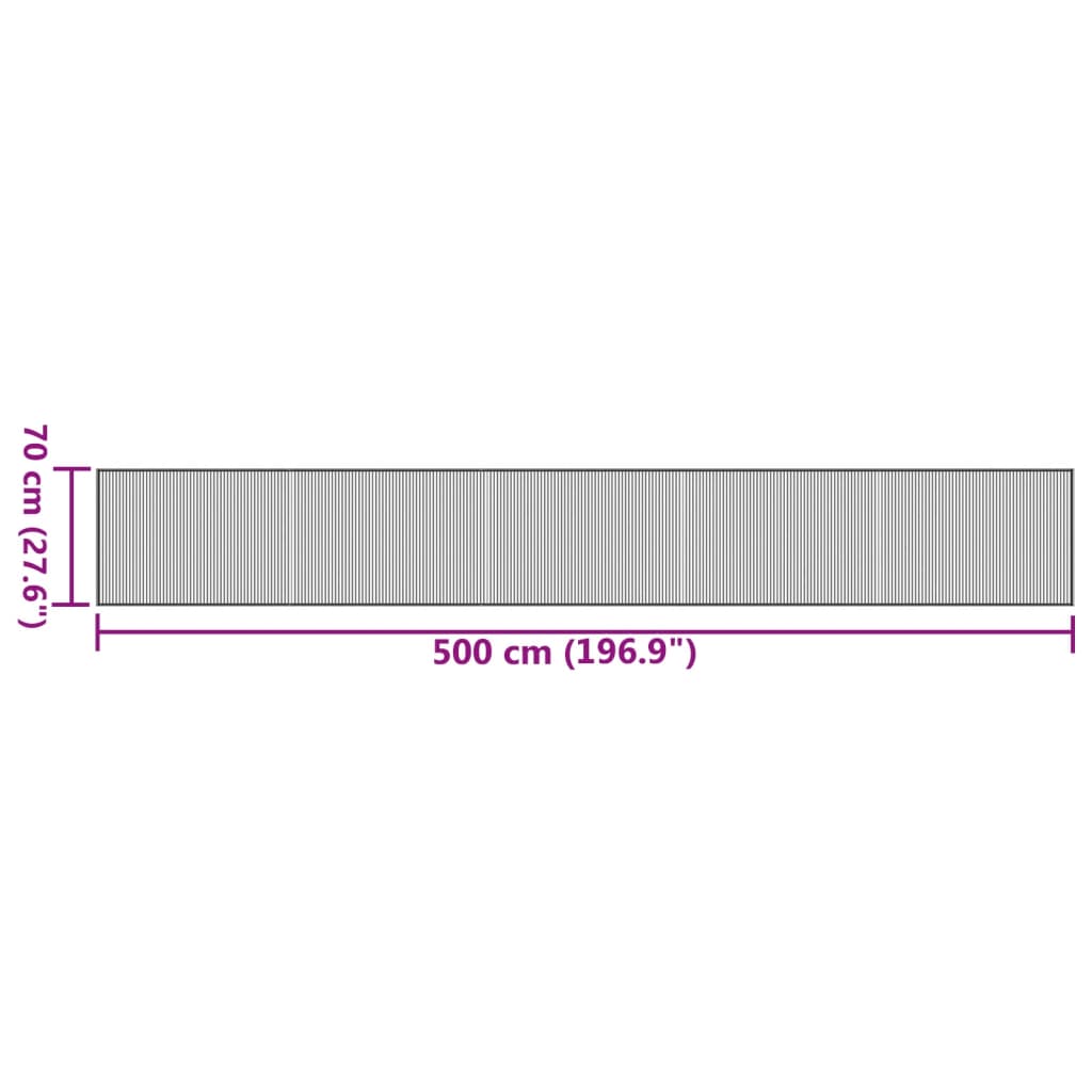 Rug Rectangular Light Natural 70x500 cm Bamboo