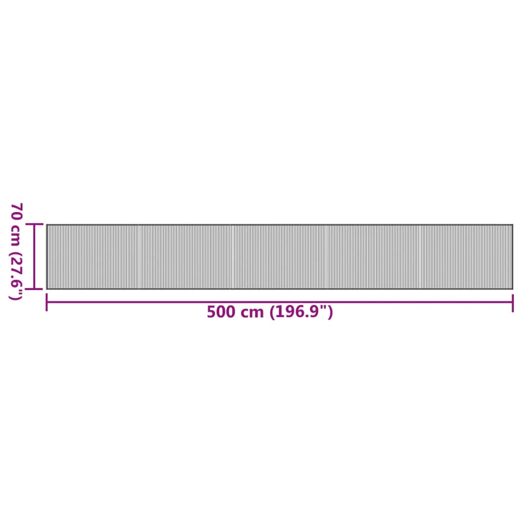 Tapis rectangulaire marron foncé 70x500 cm Bambou