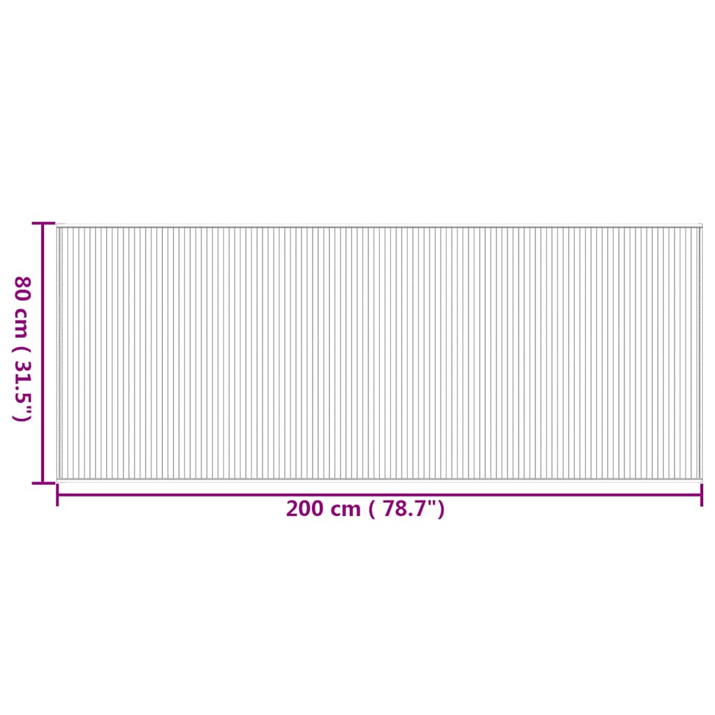 Carpet Rectangular Natural 80x200 cm Bamboo