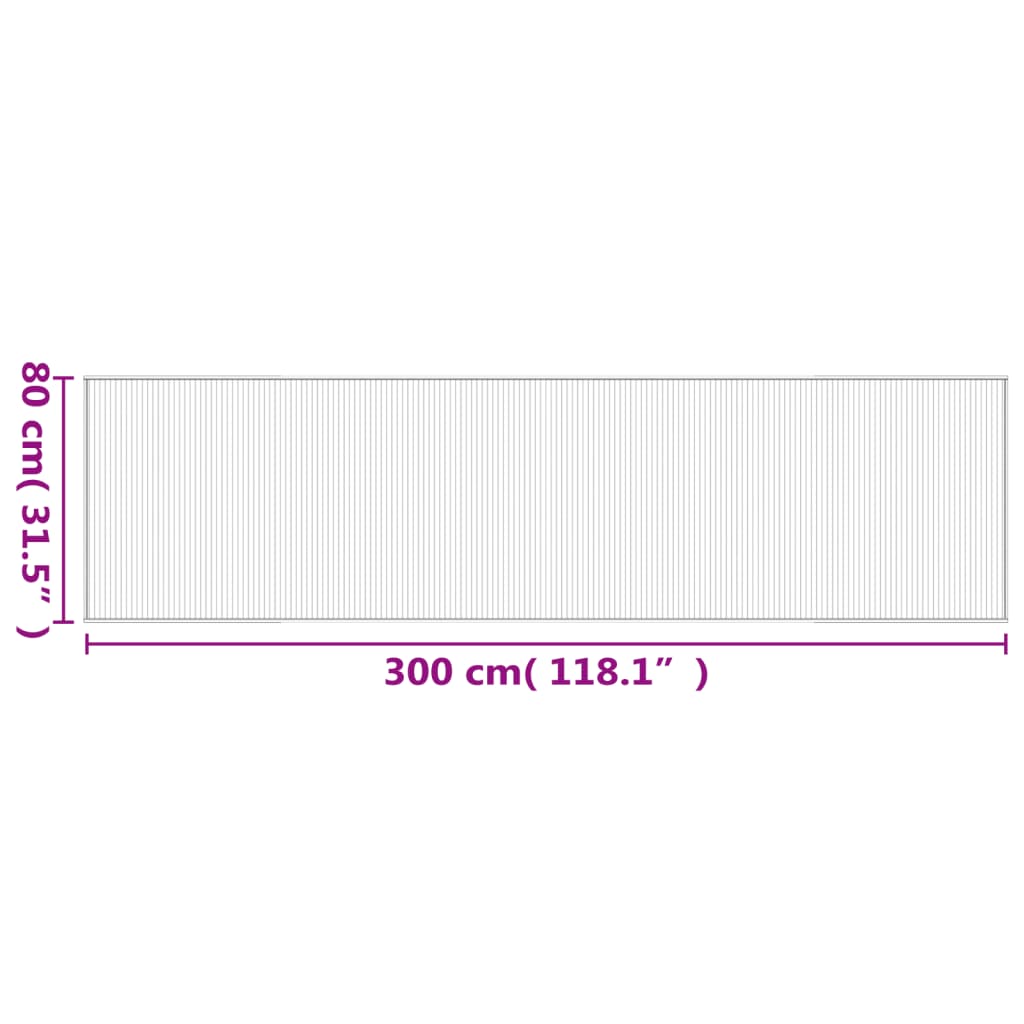 Rug Rectangular Black 80x300 cm Bamboo