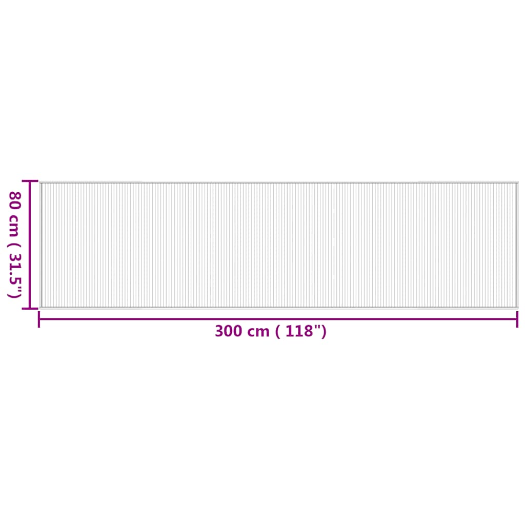 Rug Rectangular Natural 80x300 cm Bamboo