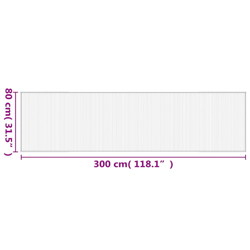 Rug Rectangular Brown 80x300 cm Bamboo