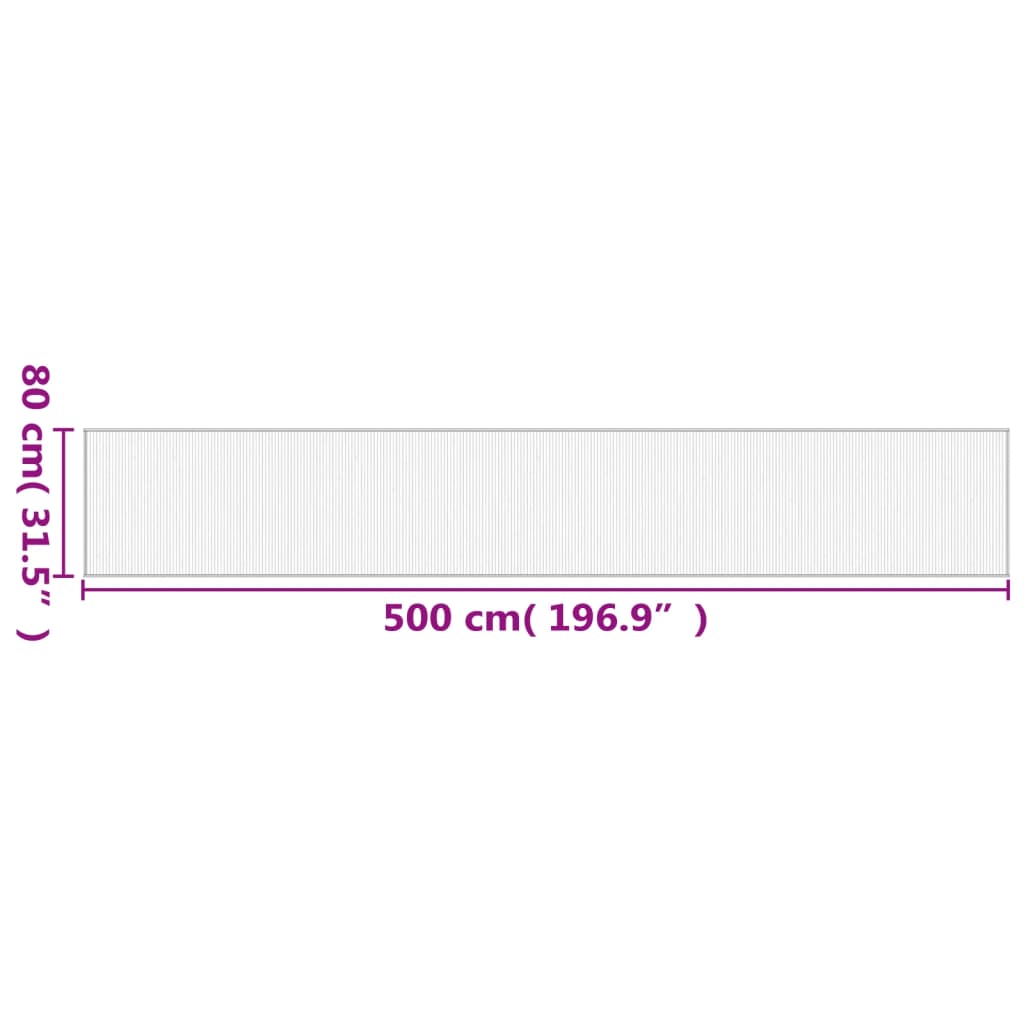 Rug Rectangular Dark Brown 80x500 cm Bamboo