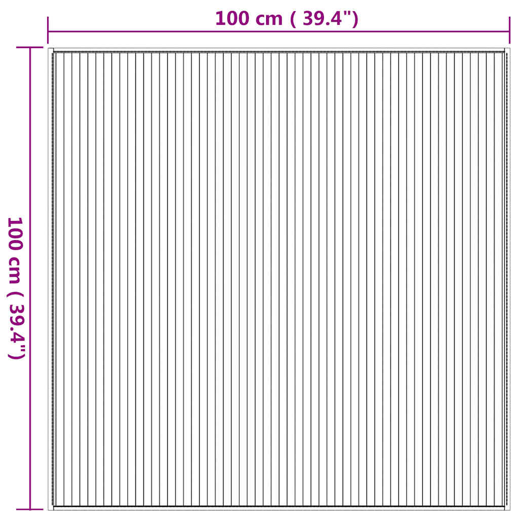 Teppich Quadratisch Natur 100x100 cm Bambus