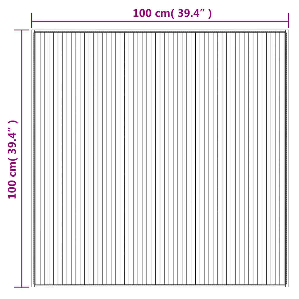 Rug Square Brown 100x100 cm Bamboo