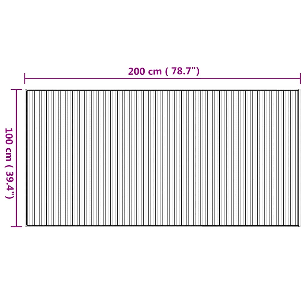 Teppich Rechteckig Natur 100x200 cm Bambus