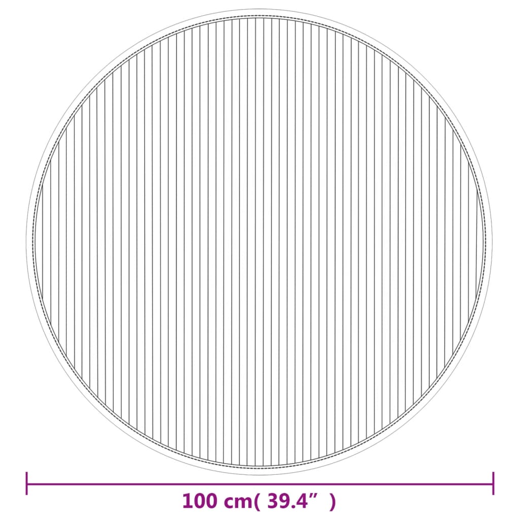 Round Carpet Light Natural 100 cm Bamboo