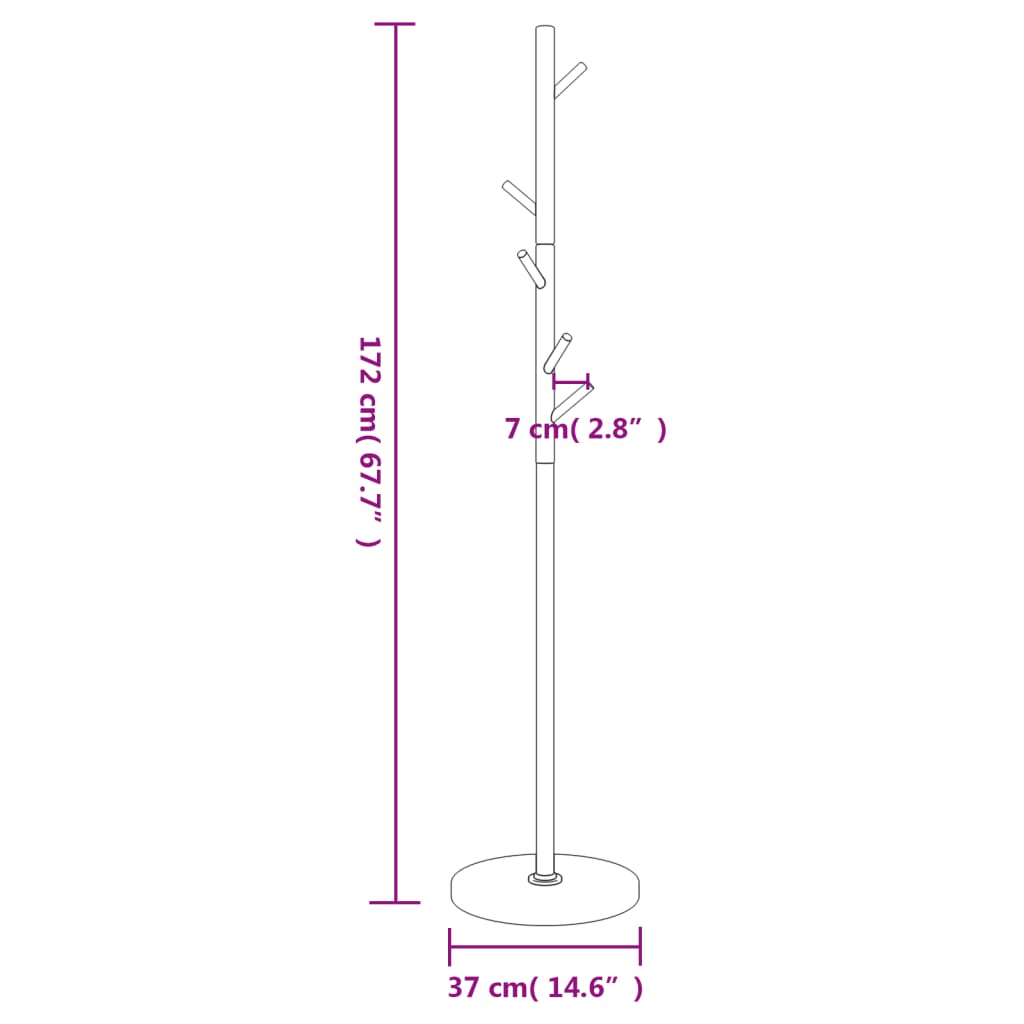 Clothes Rack White 172 cm Powder-Coated Iron