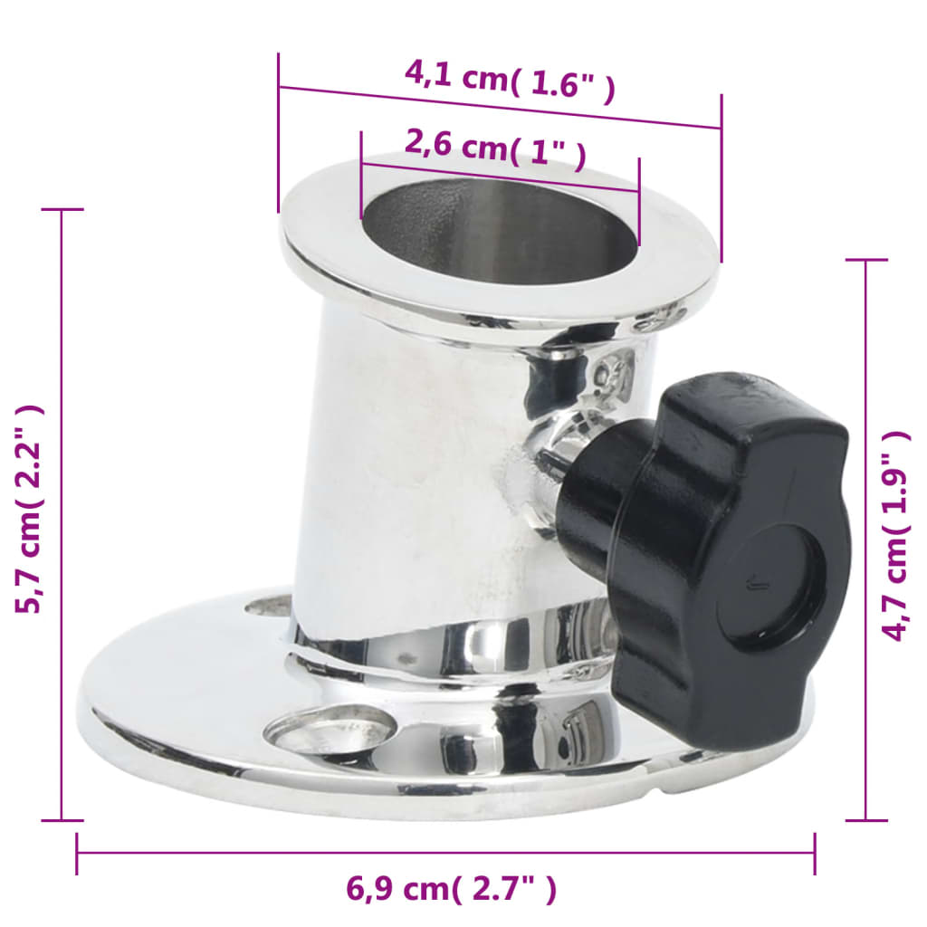 Pieds de balcon 2 pcs. ronds pour tube de 26 mm en acier inoxydable