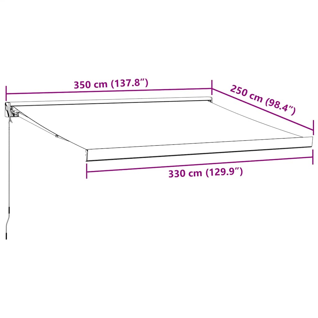 Markise Manuell Weinrot 350x250 cm