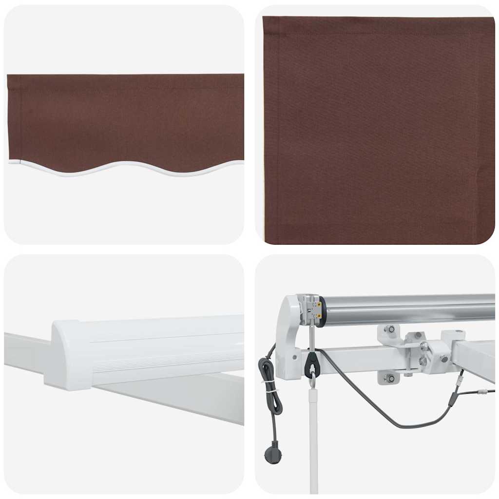 Markise Automatisch mit LED Braun 600x300 cm
