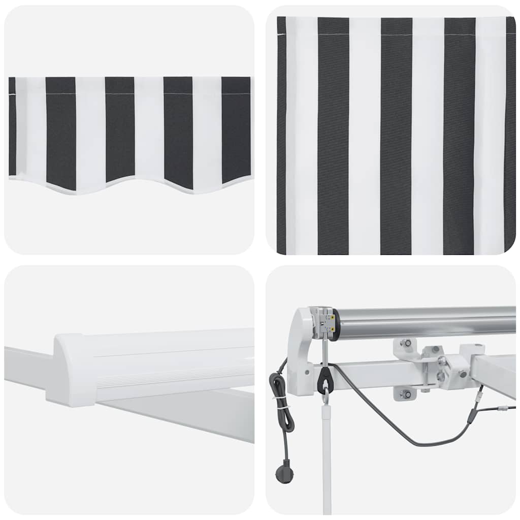 Markise Automatisch mit LED Anthrazit & Weiß 400x300 cm