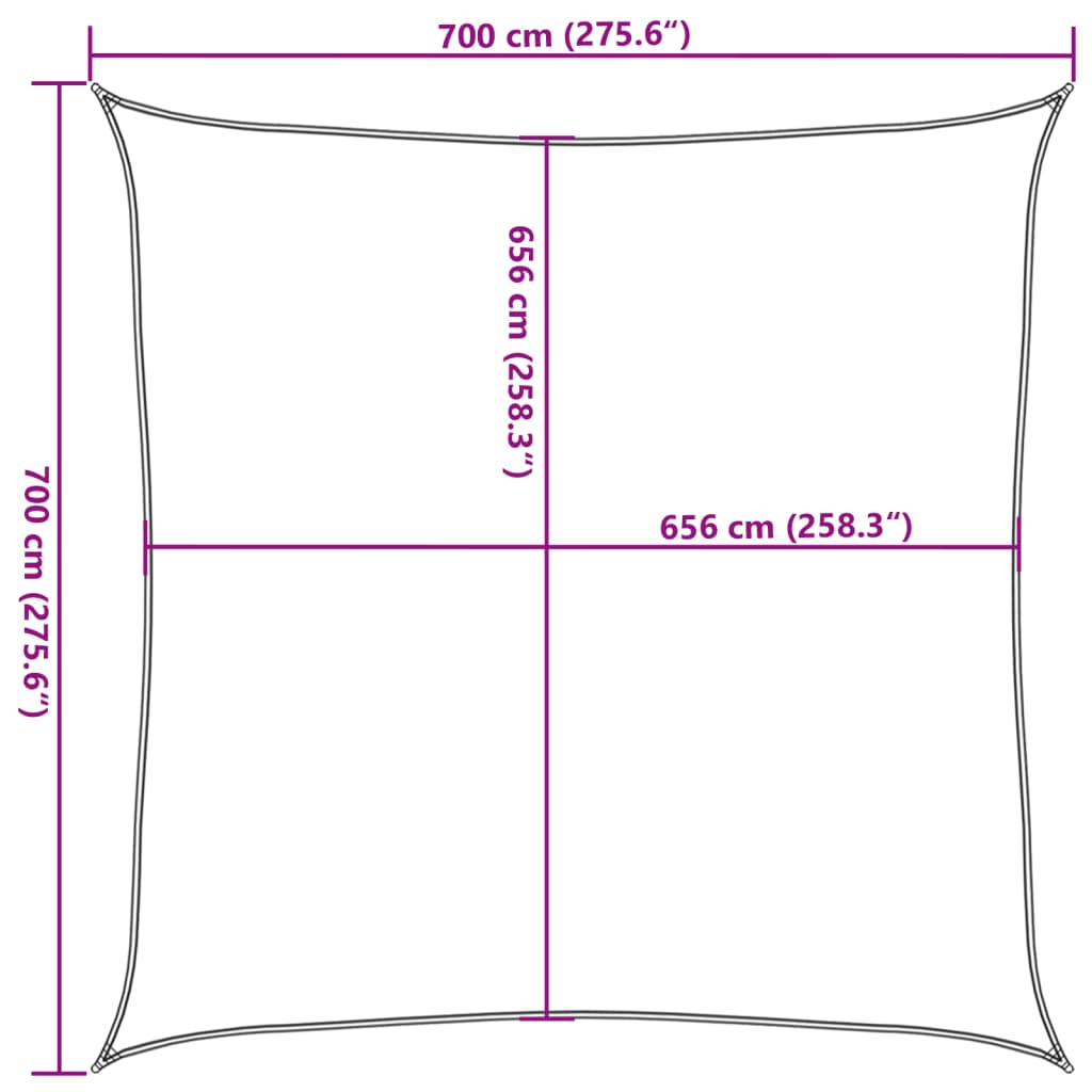 Sonnensegel Sandfarbe 7x7 m 100% Polyester Oxford