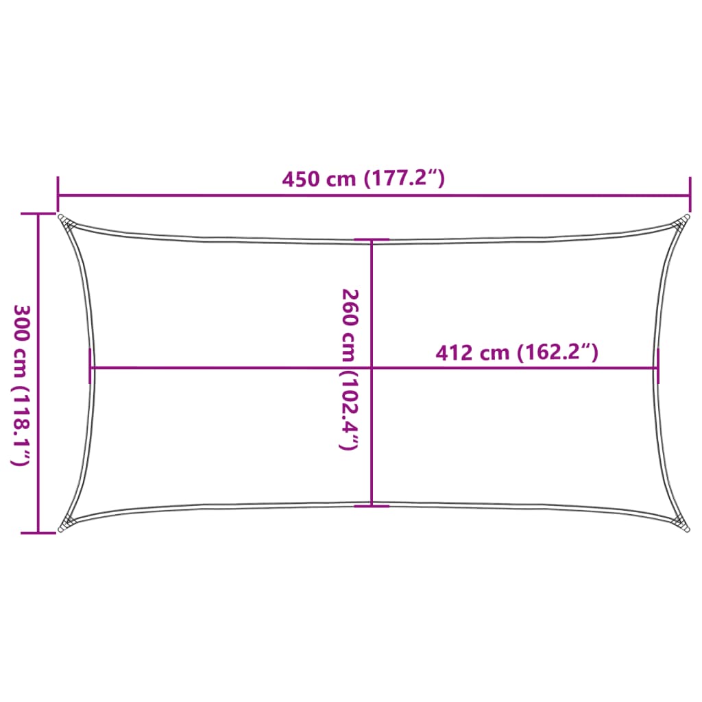 Sonnensegel Sandfarbe 4,5x3 m 100% Polyester Oxford
