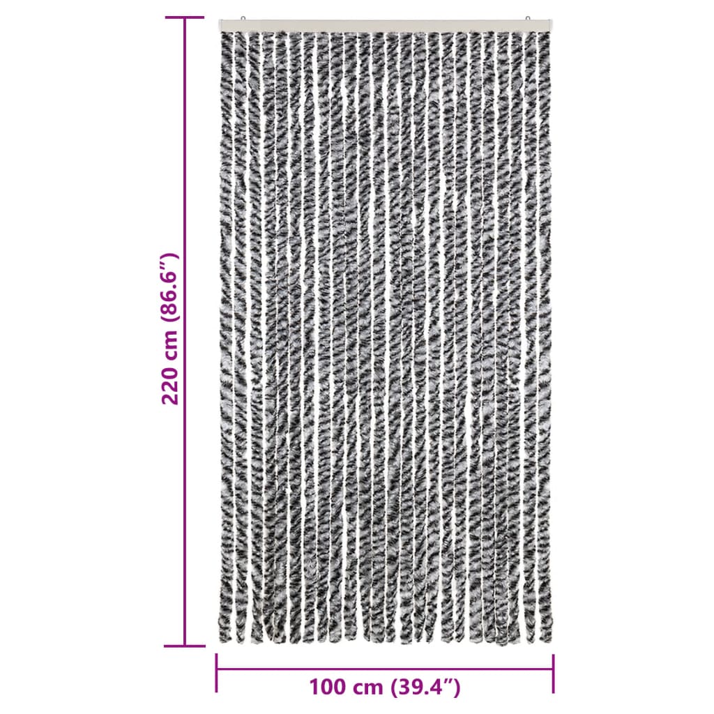 Fly Screen Grey, Black, and White 100x220 cm Chenille