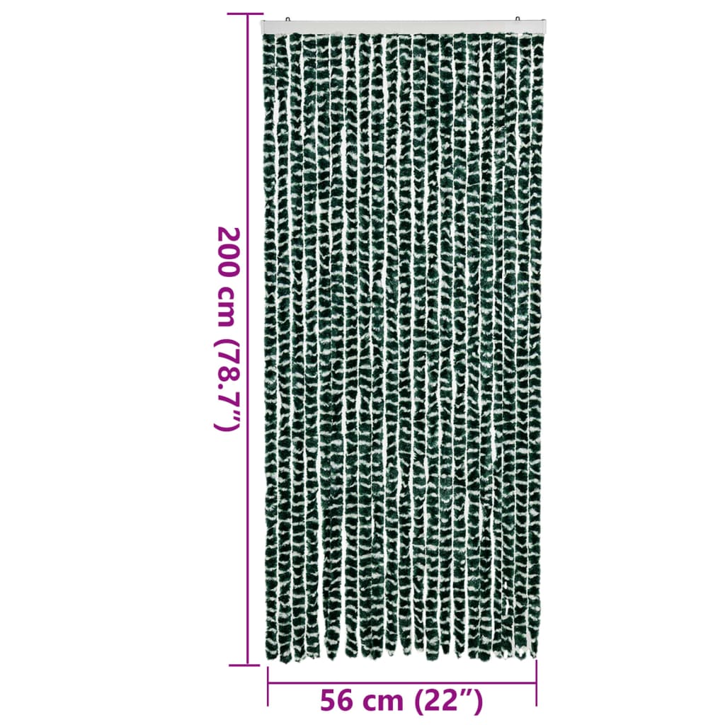 Fly Screen Green and White 90x200 cm Chenille