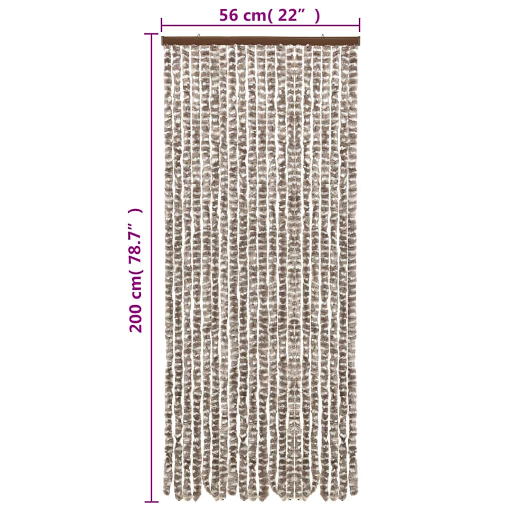 Fliegenvorhang Taupe und Weiß 56x200 cm Chenille