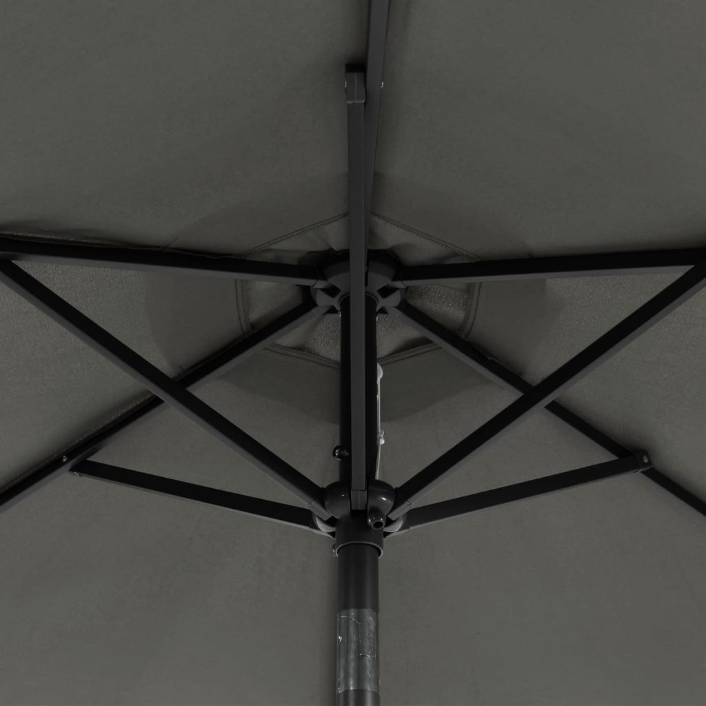 Sonnenschirm mit LED und Stahlmast Anthrazit 225x225x212 cm