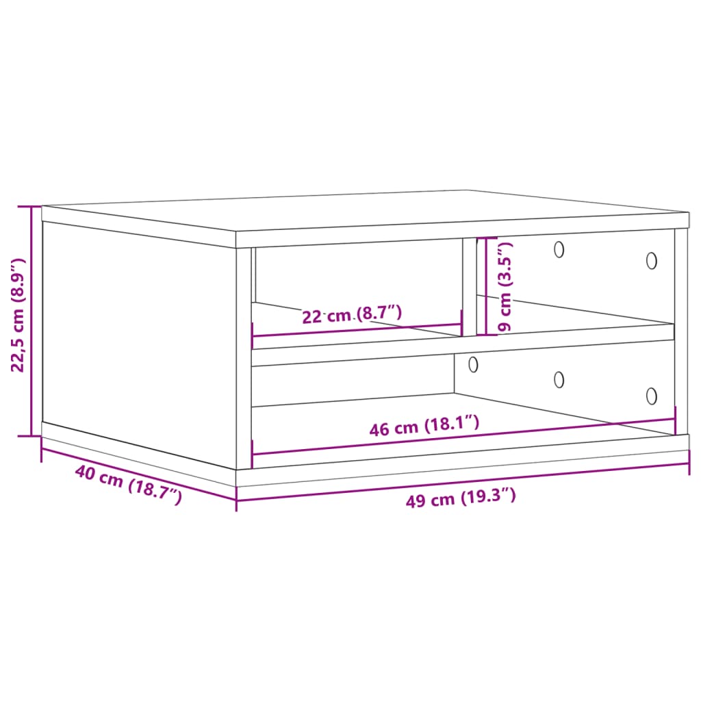 Printer stand Sonoma Oak 49x40x22.5 cm Wood-based material