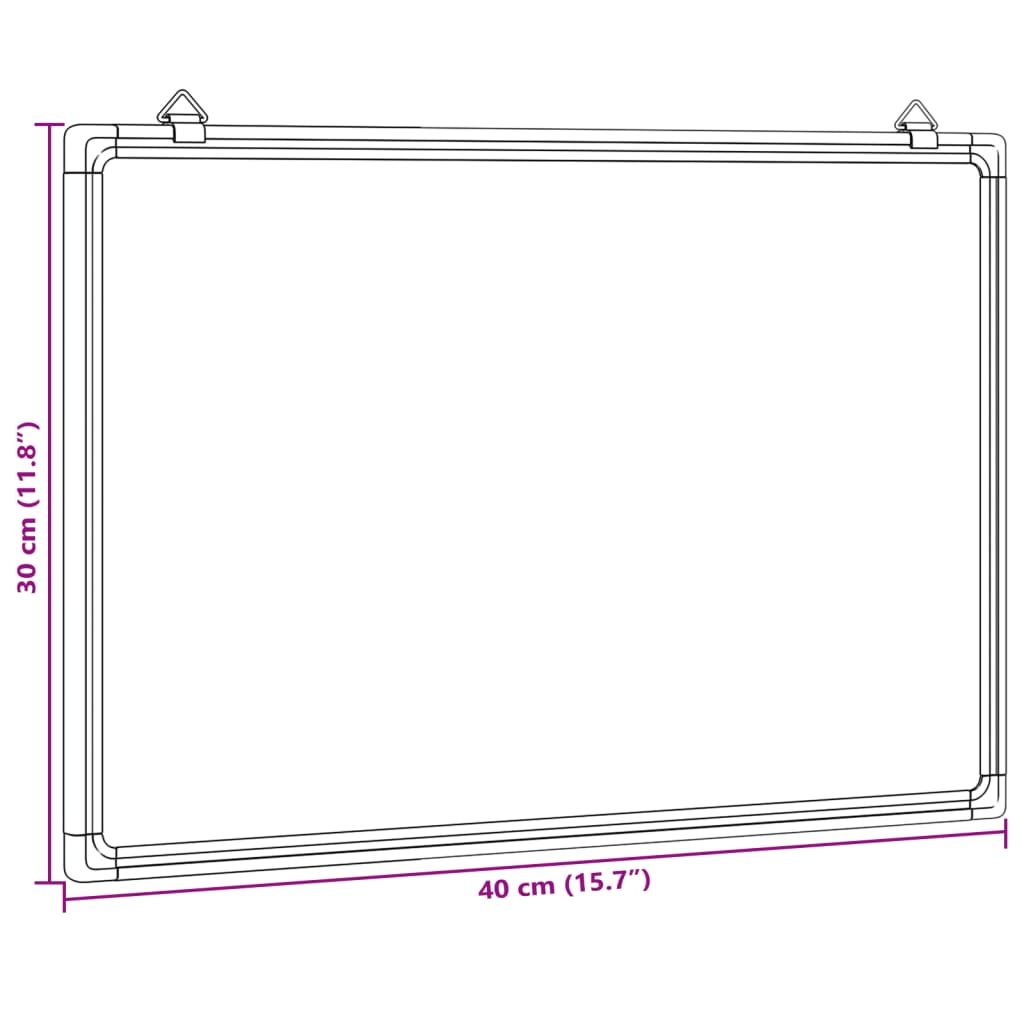 Tableau blanc magnétique 40x30x1,7 cm aluminium