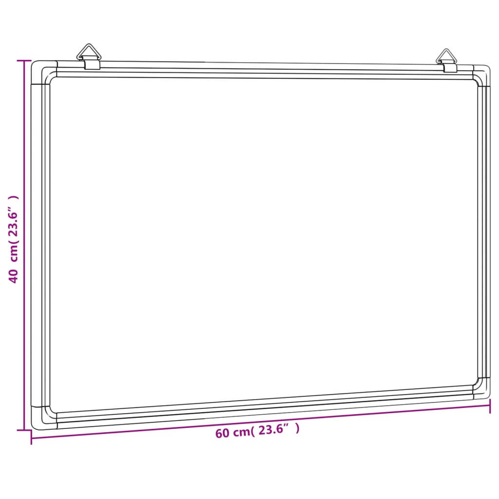 Tableau blanc magnétique 60x40x1,7 cm aluminium