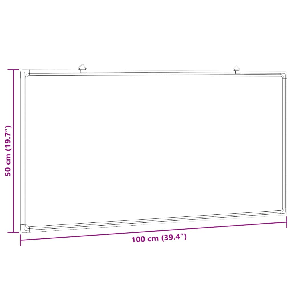 Magnetic whiteboard 100x50x1.7 cm aluminum