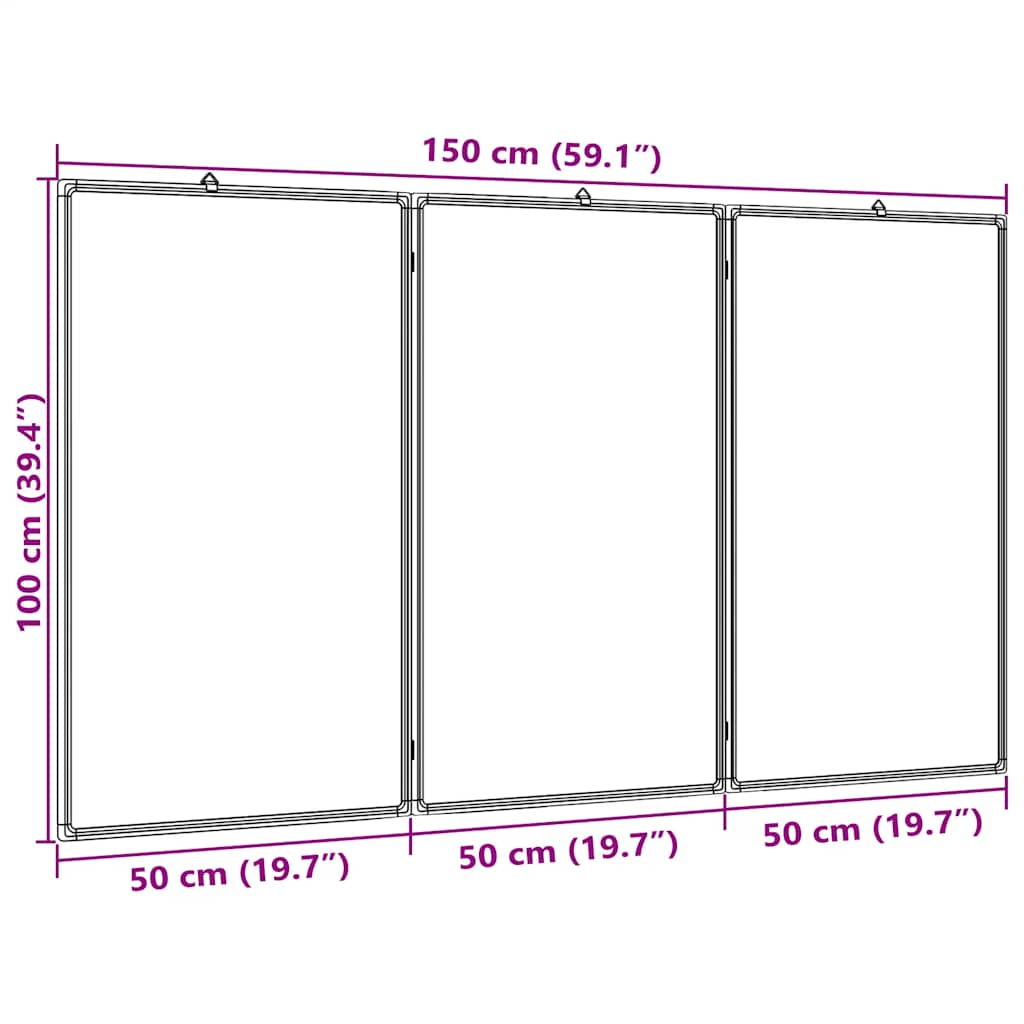 Magnetisches Whiteboard Klappbar 150x100x1,7 cm Aluminium