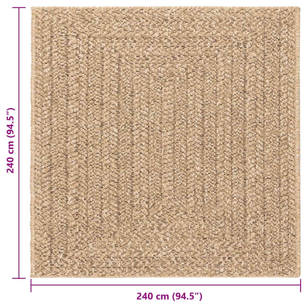 Tapis ZIZUR 240x240 cm Aspect jute Intérieur et extérieur