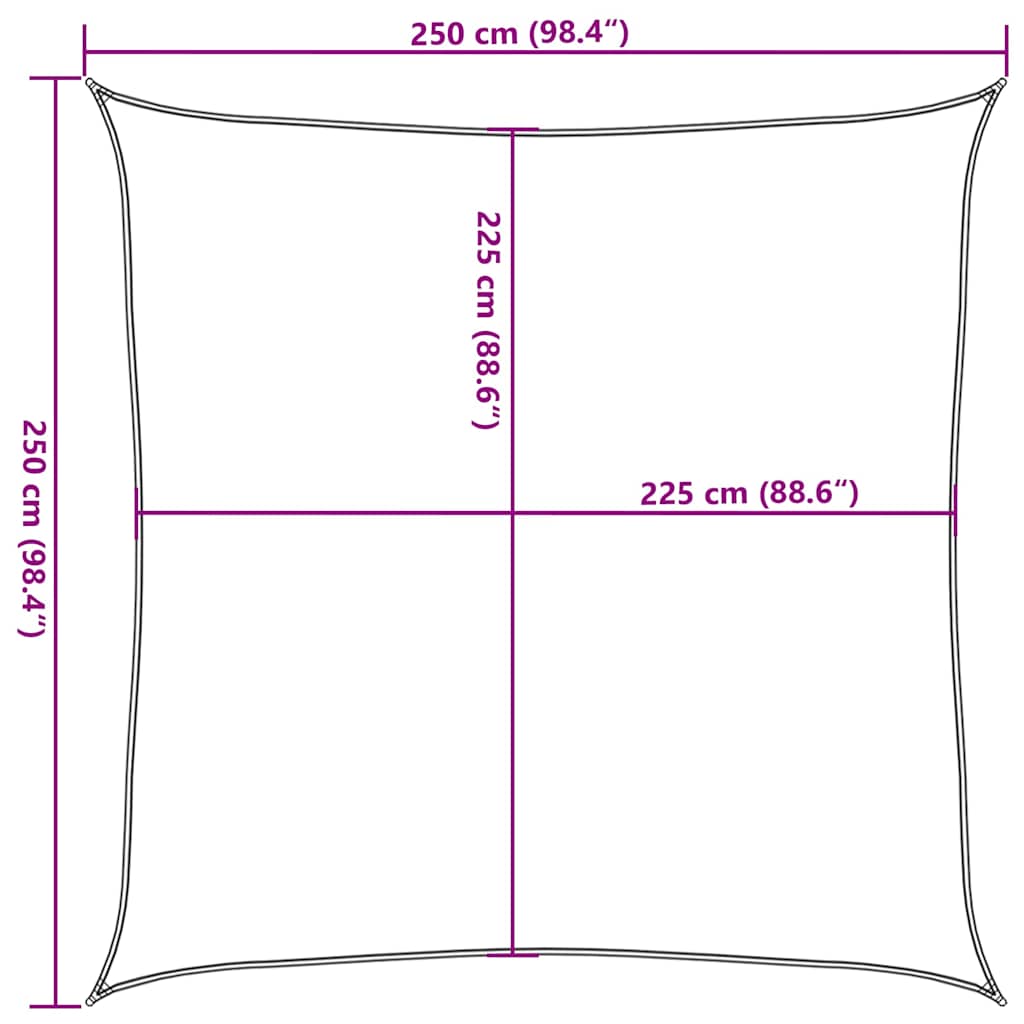 Sonnensegel 160 g/m² Quadratisch Sandfarbe 2,5x2,5 m HDPE