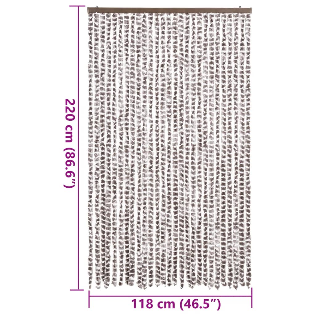 Fly Screen Taupe and White 118x220 cm Chenille