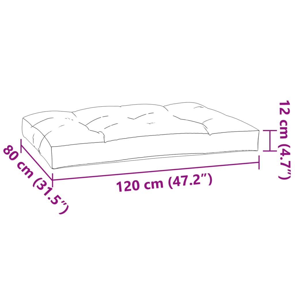 Coussin de palette 5 pièces, tissu à motif feuilles