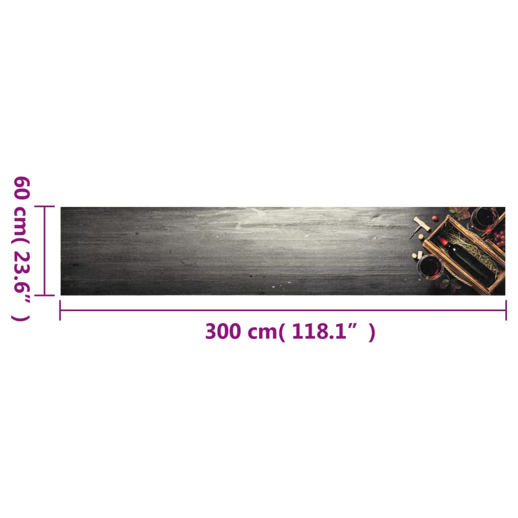 Tapis de cuisine lavable Bouteille de vin 60x300 cm Velours