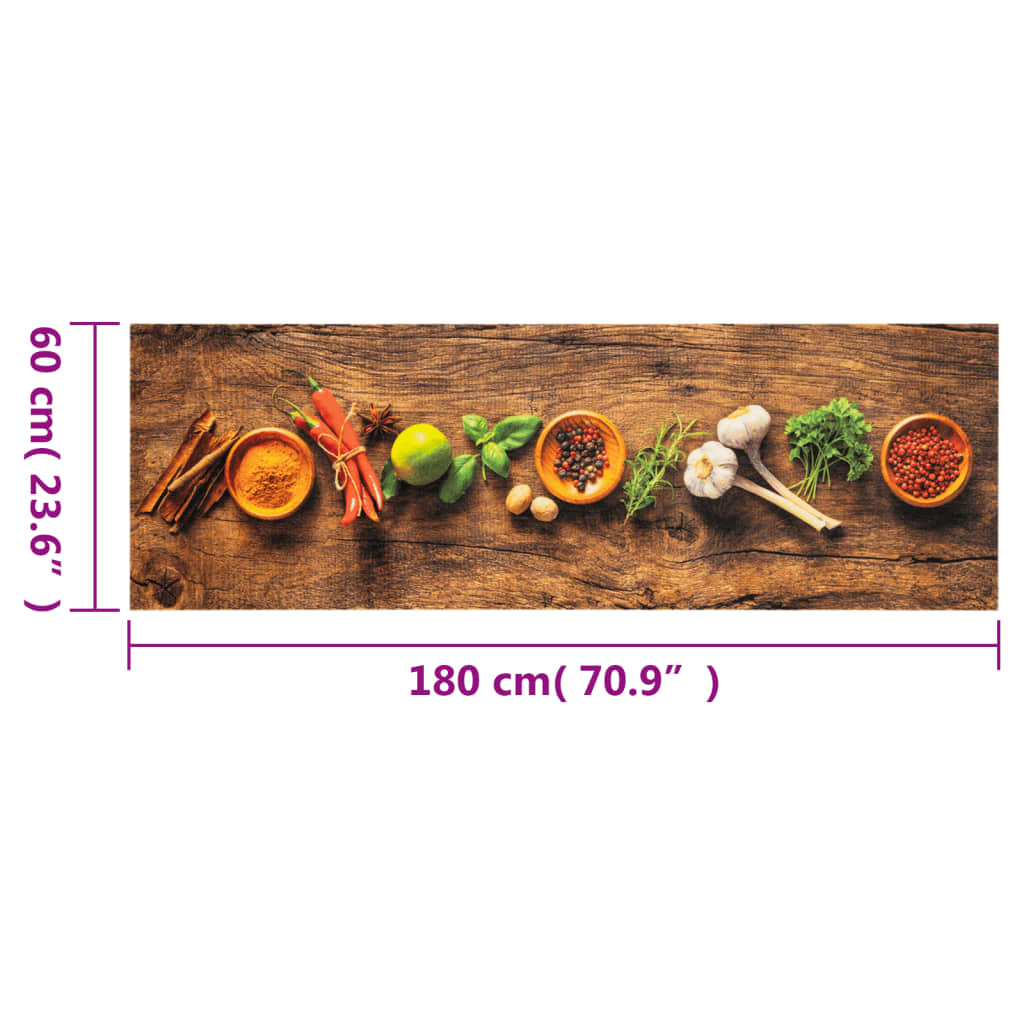 Tapis de cuisine lavable Épices 60x180 cm Velours