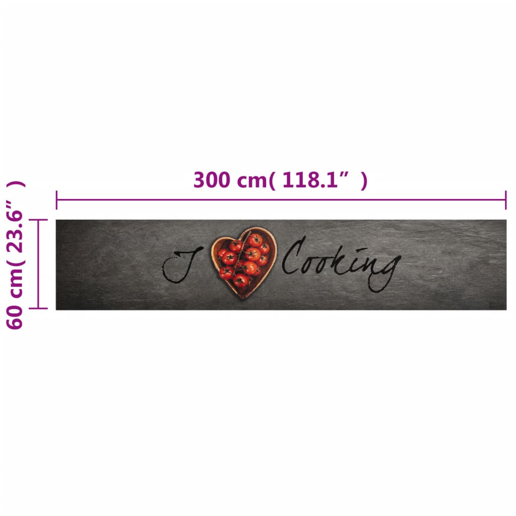 Tapis de cuisine lavable Cuisson 60x300 cm Velours