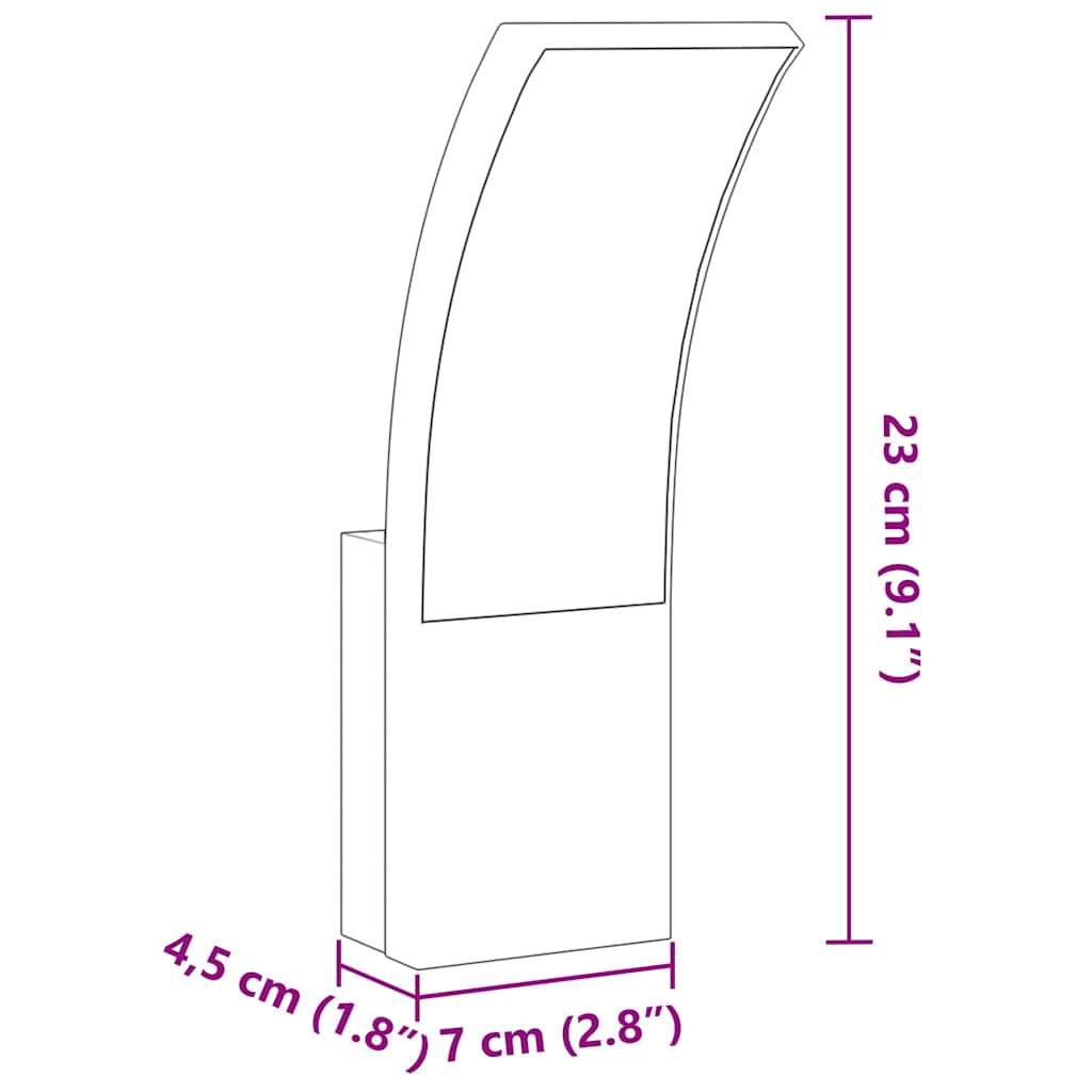 LED Outdoor Wall Lights 2 pcs. White Die-Cast Aluminum