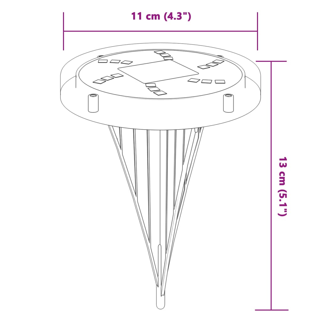Solar Ground Lights with Spike 12 Pcs. Warm White