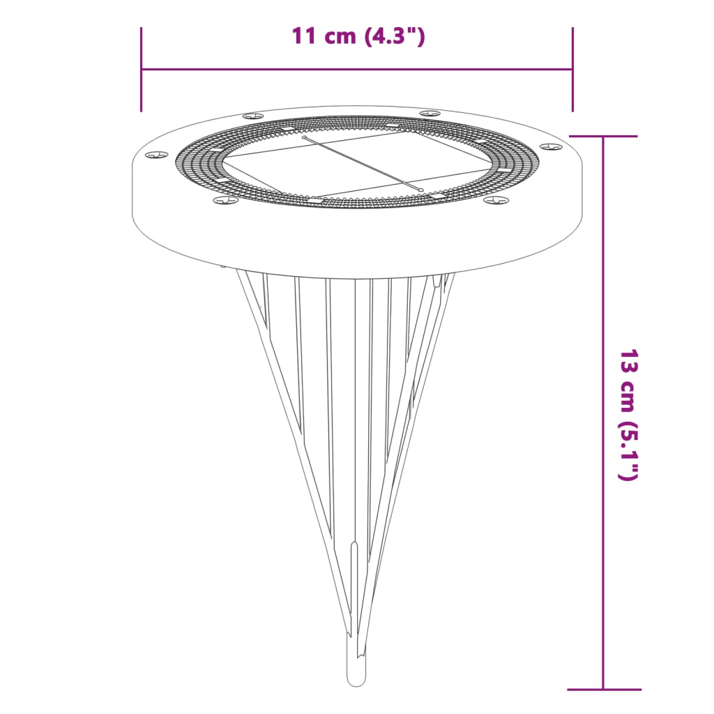 Solar Ground Lights with Ground Spike 4 pcs. Warm White