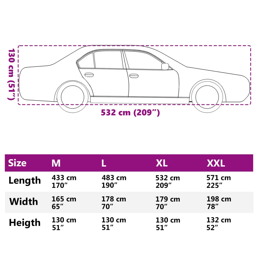 Housse de voiture pour berline avec sangles à boucles, argent intégral, taille XL