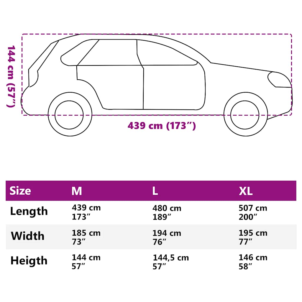 Car Cover for SUV with Buckle Strap Full Silver M