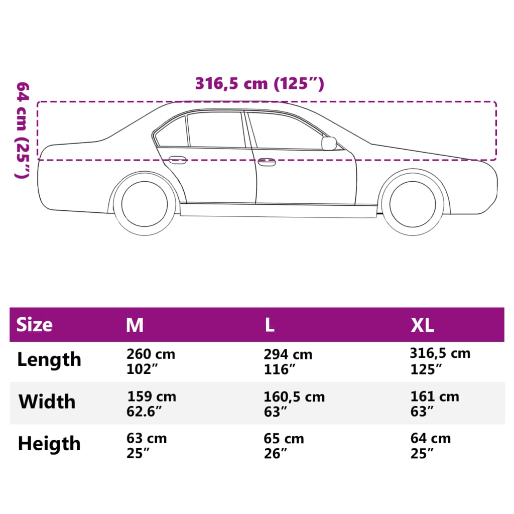 Car Cover Half Garage with Hooks Silver XL