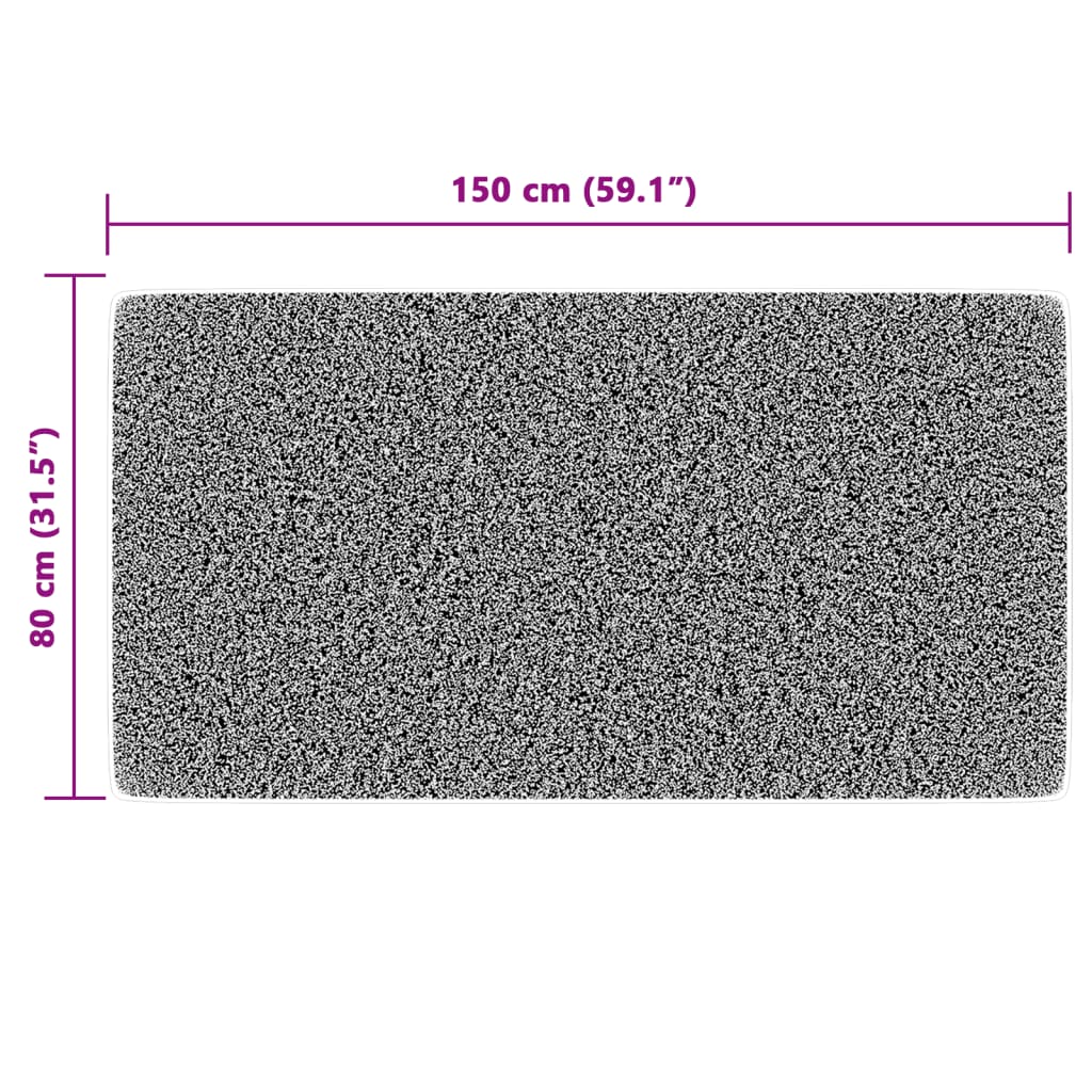 Teppich Kurzflor Mehrfarbig 80x150 cm Rutschfest