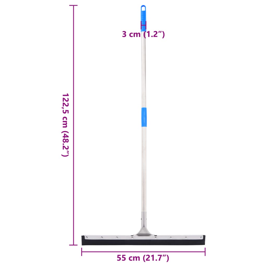 Floor squeegee with handle 55x122.5 cm steel and rubber